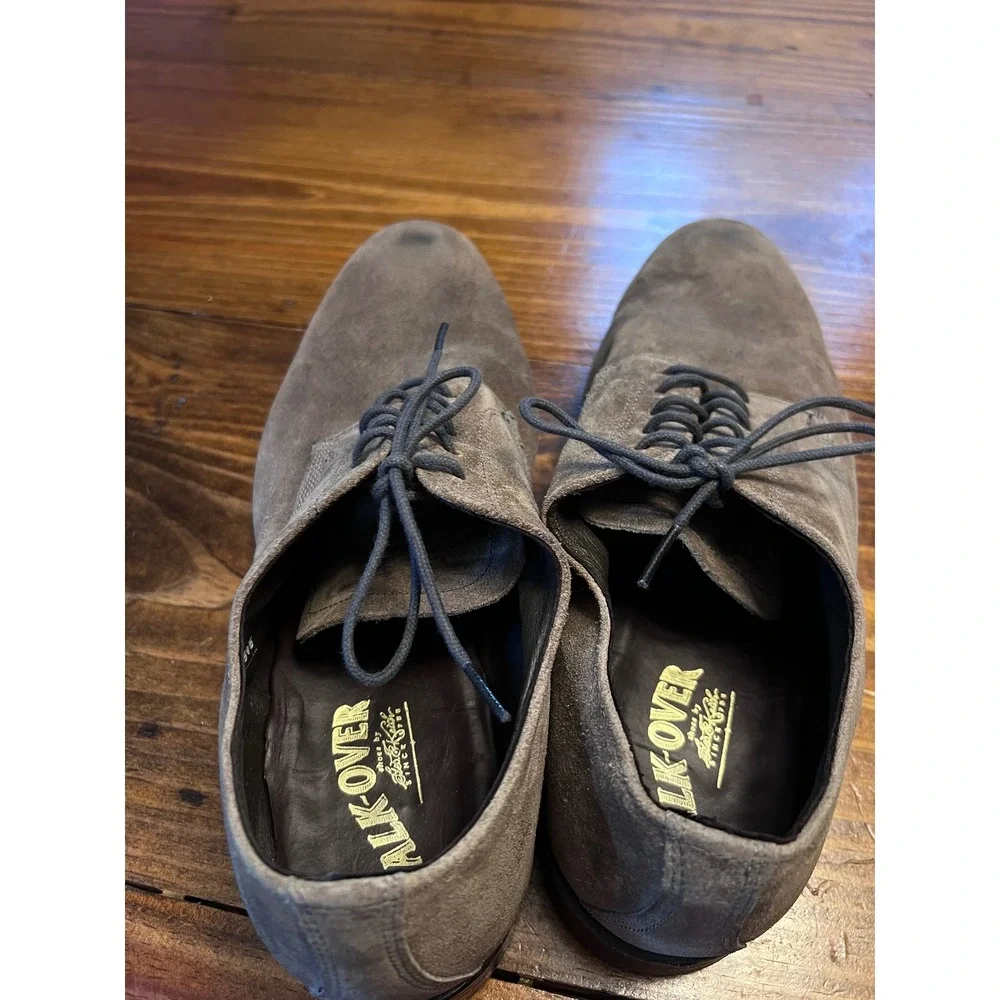 Walk-Over Suede Derby Shoes Men 11 M Taupe Lace Up Made in USA EUC